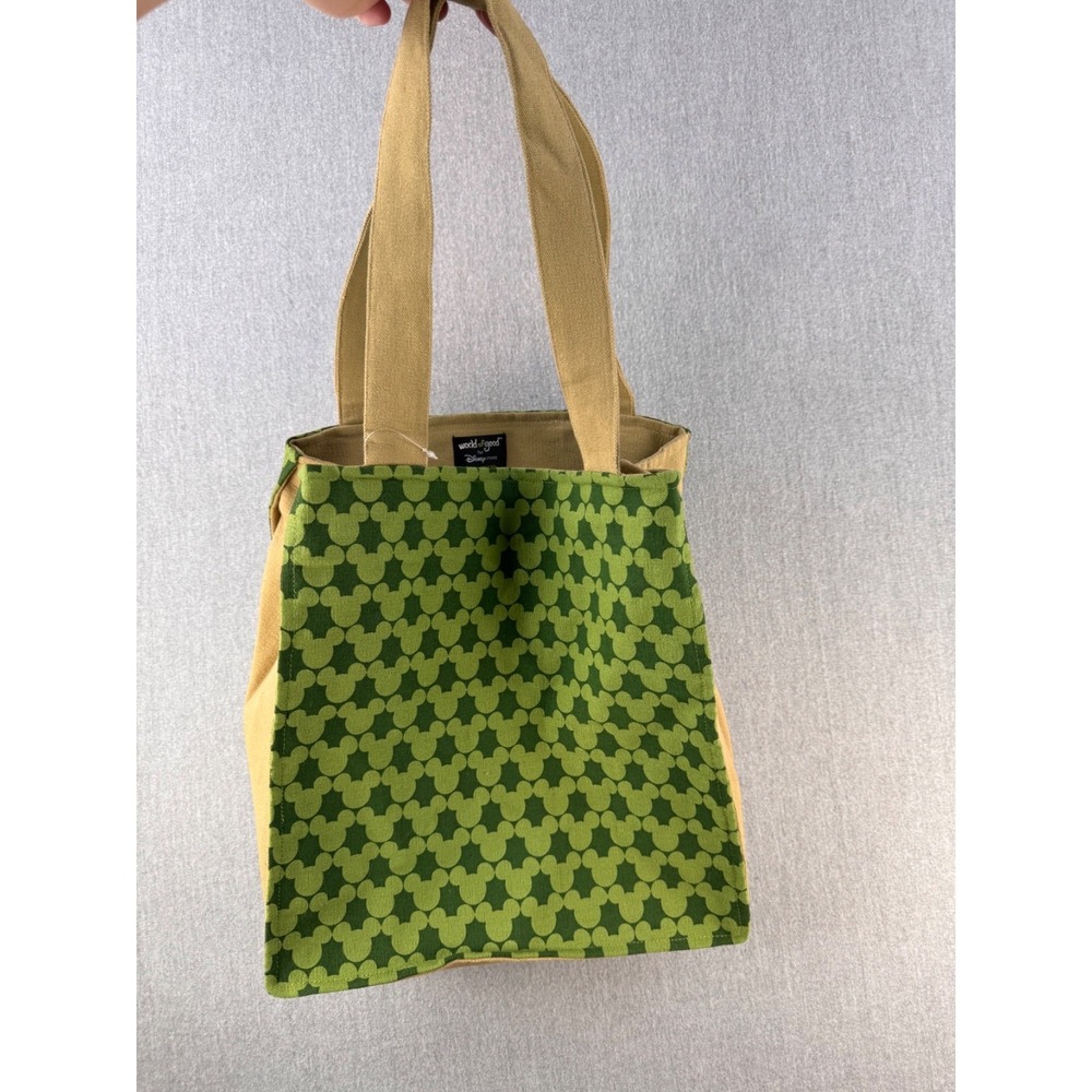 NWT Vintage 2009 Disney World of Good Mickey Mouse Green Canvas‎ Tote Bag Rare